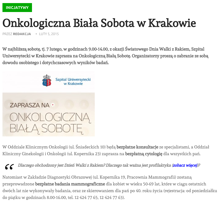 onkologiczna biala sobota