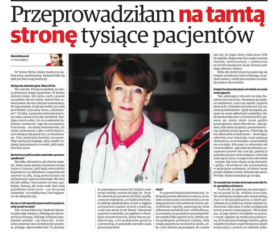 przeprowadzilam na tamta strone tysiace pacjentow