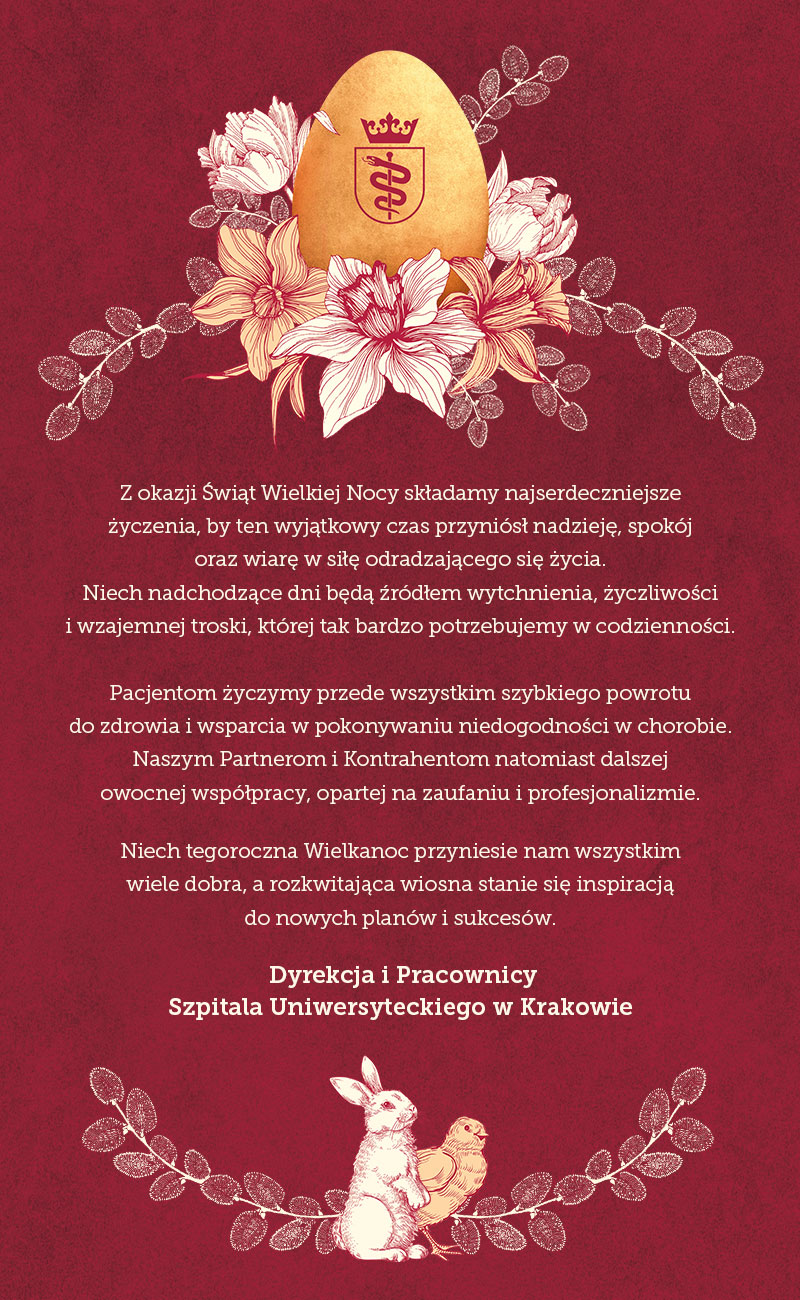 Życzenia Wielkanocne od Dyrekcji i Pracowników Szpitala Uniwersyteckiego