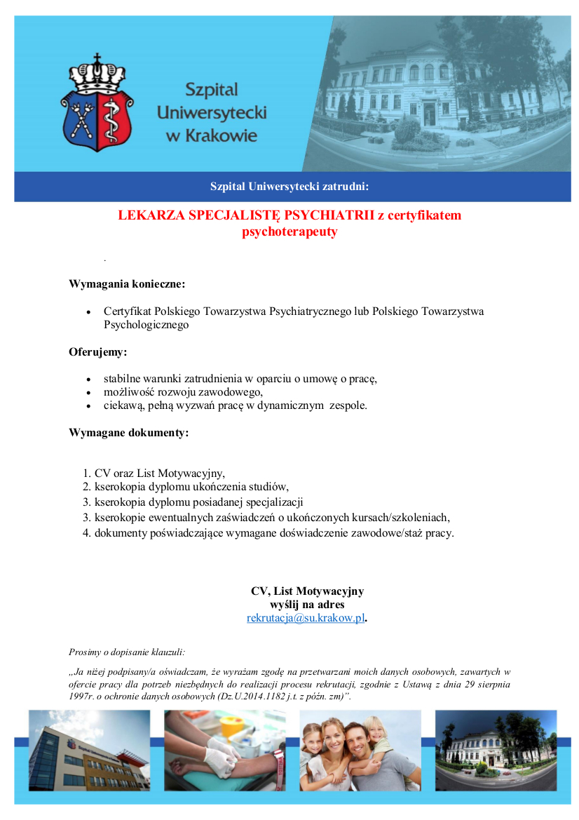 Lekarz specjalista psychiatrii