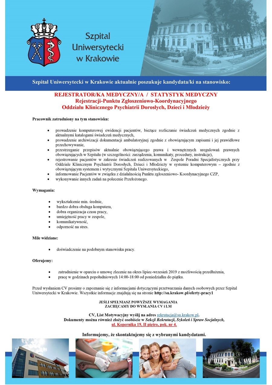 Rejestratorka medyczna Statystyk medyczny