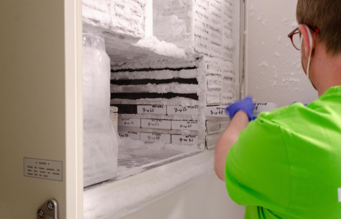 Pracownik Zakładu Diagnostyki Hematologicznej i Genetyki przy sprzęcie