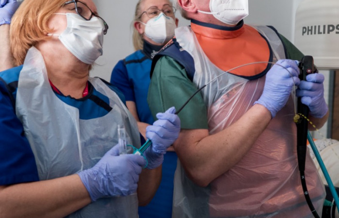 Zespół Zakładu Endoskopii podczas zabiegu