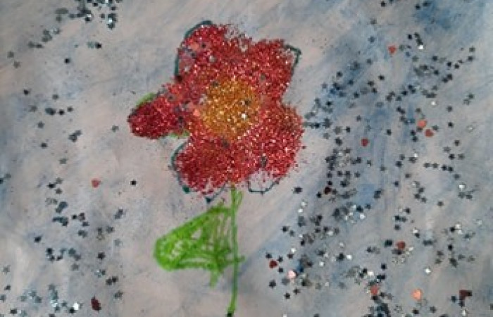 Rysunek dziecka - kwiaty