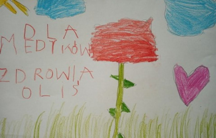 Rysunek dziecka - róża