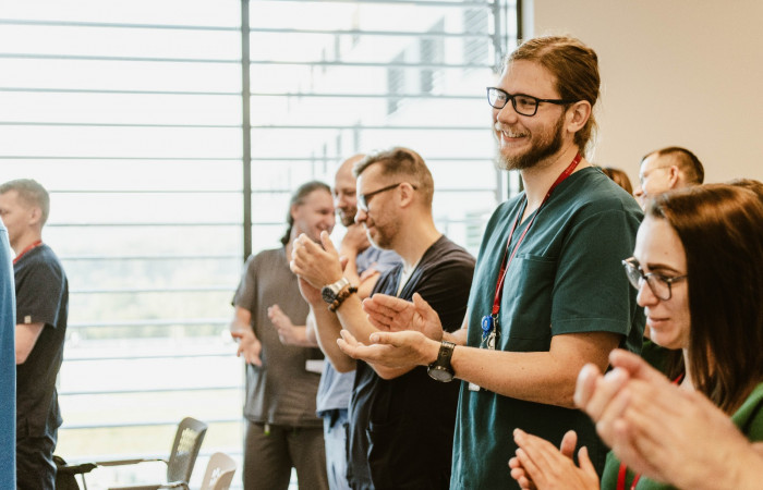 Prof. Matyja - oficjalne pożegnanie z Oddziałem - zdjęcia grupowe