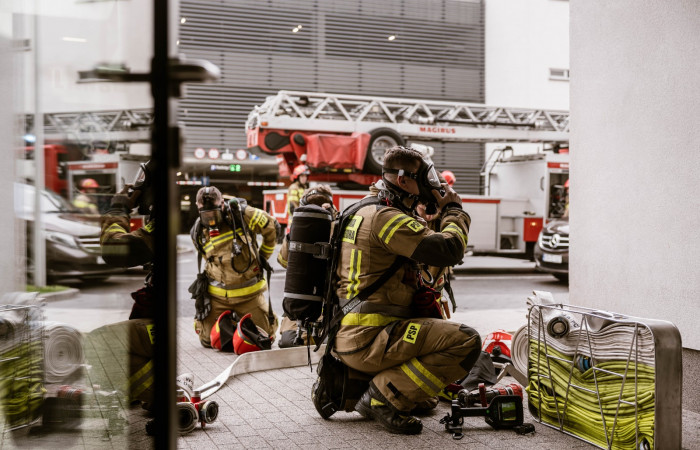 Próbna ewakuacja Zakładu Patomorfologii Szpitala Uniwersyteckiego w Krakowie