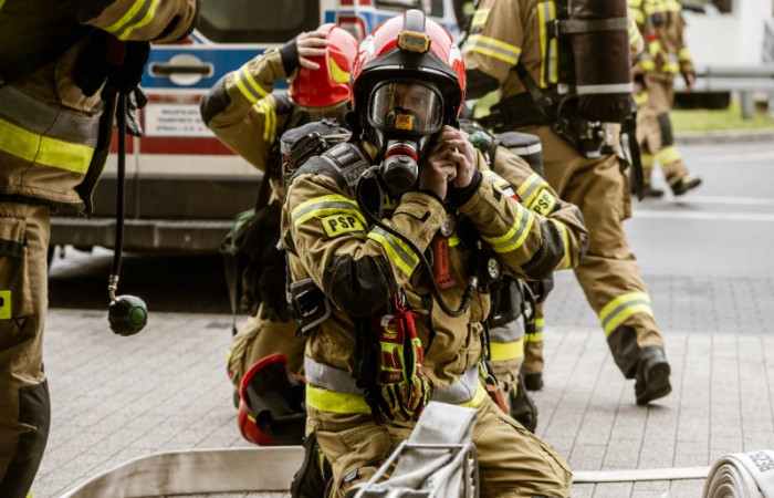 Próbna ewakuacja Zakładu Patomorfologii Szpitala Uniwersyteckiego w Krakowie