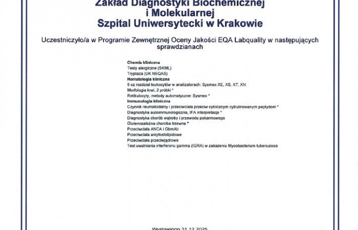 Certyfikat Labquality