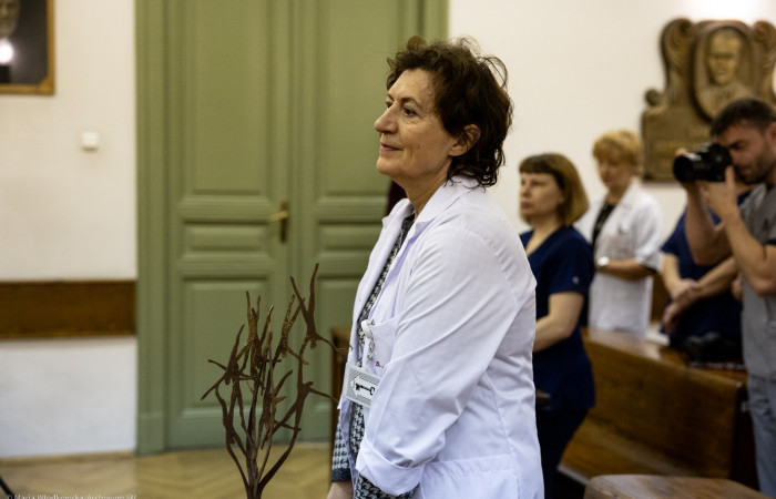 Uroczyste odprawy podczas pożegnania kierowników trzech oddziałów klinicznych