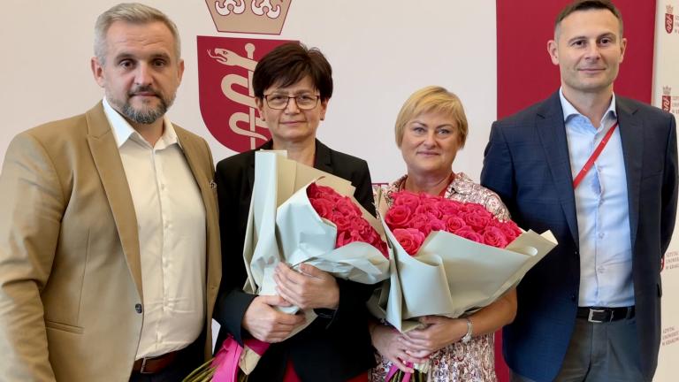 Dyrektor Marcin Jędrychowski, Wioletta Słowińska, Maria Szymaczek, Dyrektor ds. Lecznictwa Marcin Krzanowski